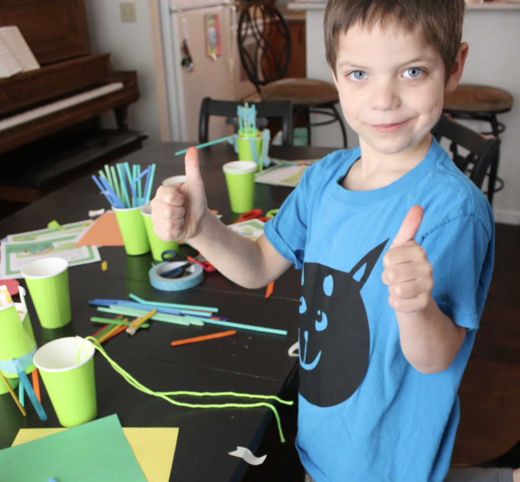 Cute Kid making steam crafts